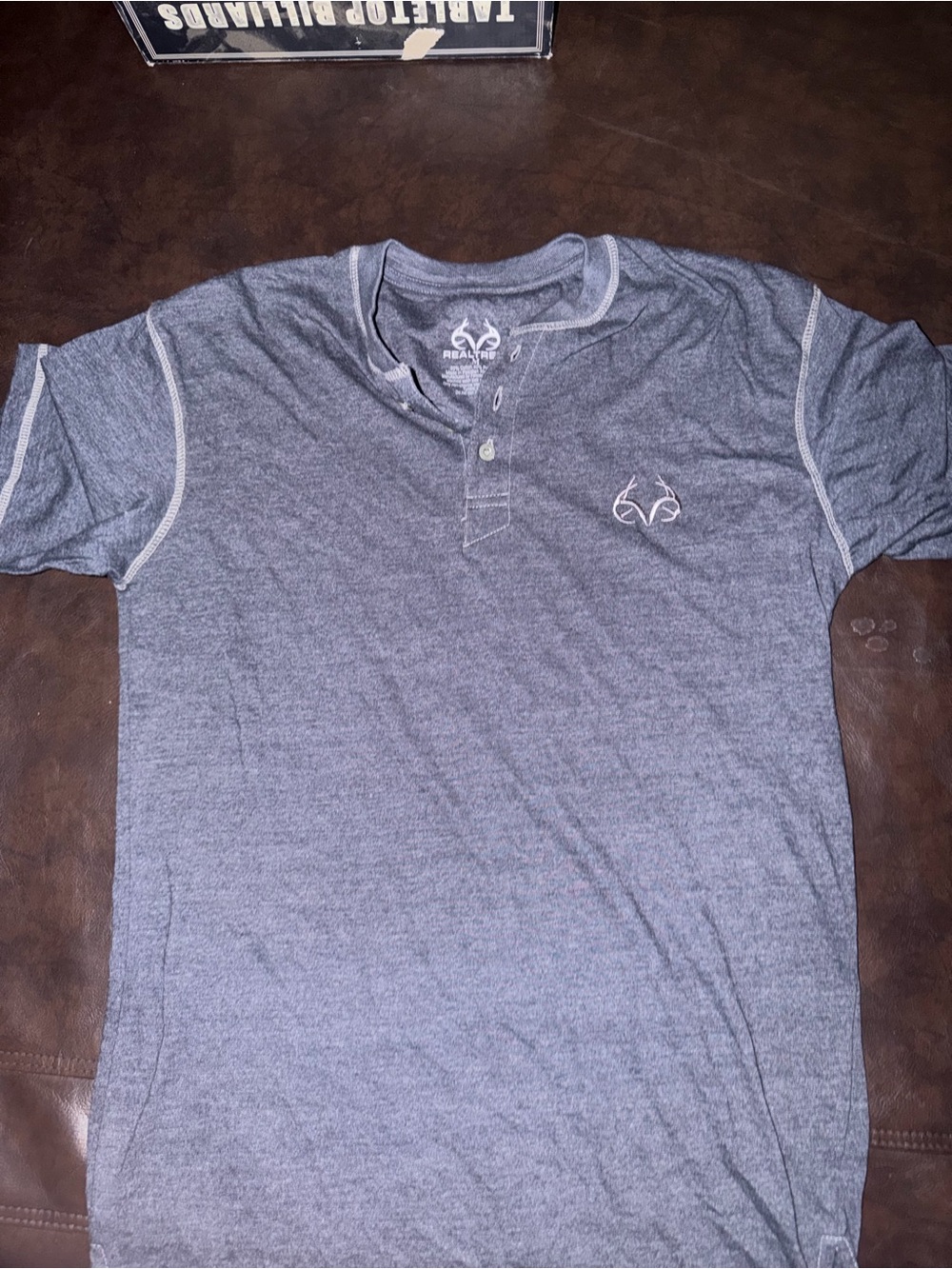 Realtree Men’s Short-Sleeve Henley Shirt in Navy